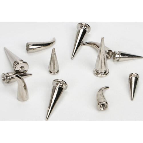 10 Sets Spiked Punk Screw Rivets Studs Metal Sharp Warhead Bag Shoes Clothes Watchband Spikes Studs Decor Nail Buckles Nailheads