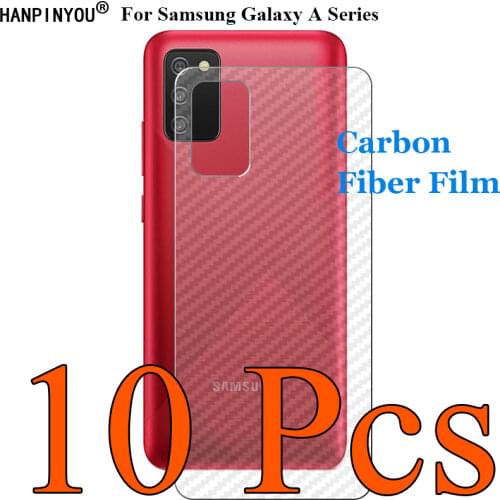 10 Pcs For Samsung Galaxy A02s A12 A71 A51 A21 A21s A31 A41 A11 A01 3D Carbon Fiber Back Rear Film Skin Screen Protector Sticker