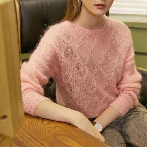 Yellow Knit O-neck Plus Size Sheer Pullover Sweater Womens Clothing Fall Pink Fashion Sexy See Through Harajuku Gothic Sweater