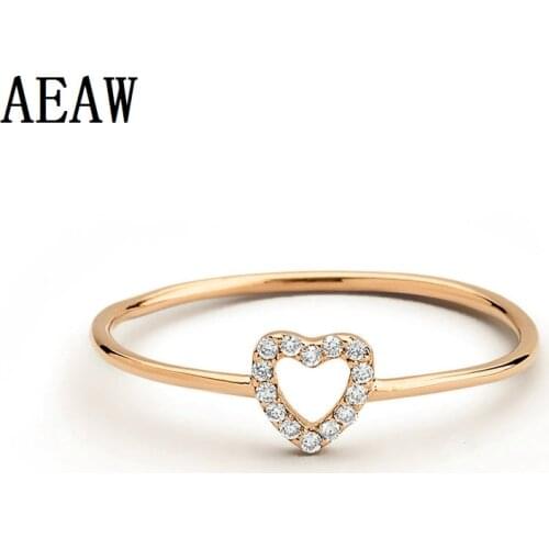 Natural Diamond Ring 14k Gold Women Lover Couple Enagegment Romantic Promise Wedding Party Ring For Lady