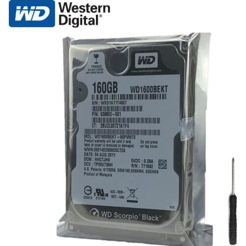 WD 160GB Laptop Hard Drive Black Disk Computer Internal HDD HD Harddisk SATA II 16MB Cache 7200 RPM 2.5" for Notebook PS4