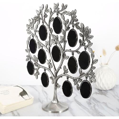 1 Pcs Metal Family Tree Picture 12 Frame Holder Hang Photo Home Table Desk Display Hot Sale Desk Art Decoration Supplies