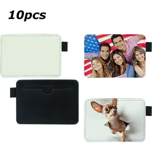 10pcs/lot Blank Sublimation Leather Card Bag Holder for Hot transfer Printing Portable Leather Blank consumables DIY