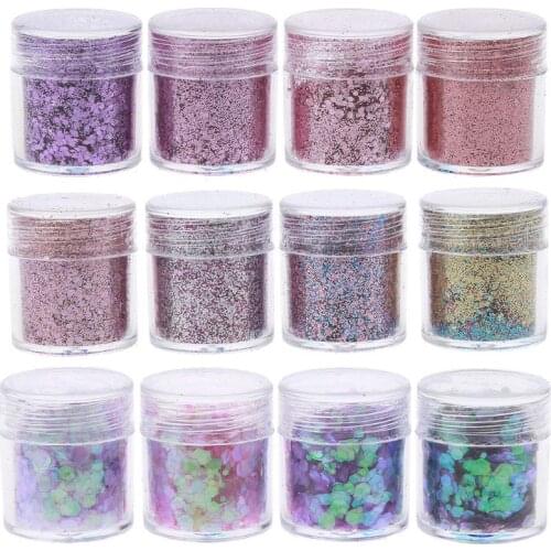 12 Box Festival Chunky Sequins Epoxy Resin Pigment Face Hair Nair Art Glitters