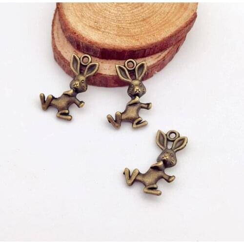 High quality 20 pcs rabbit charms fit DIY handmade necklace earring bracelet charms Jewelry Making