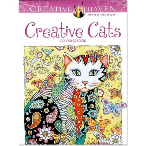 24 Pages Creative Cats Coloring Book Secret Garden For Children Adults
