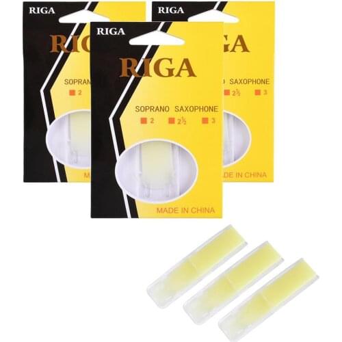 3 Pcs/set Soprano Saxophone Resin Reed Strength 1.5, 2.0, 2.5 For Beginner Student