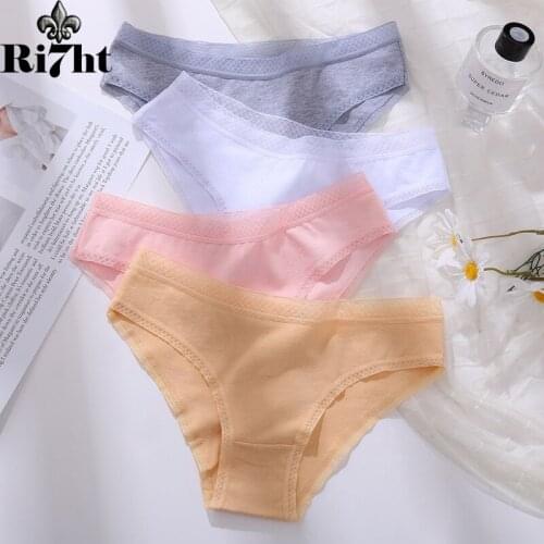 3Pcs/Set Women Lace Ventilation Panty Female Cotton Briefs Sexy Lady Low-Rise Underpants Girl Seamless Intimate Lingerie