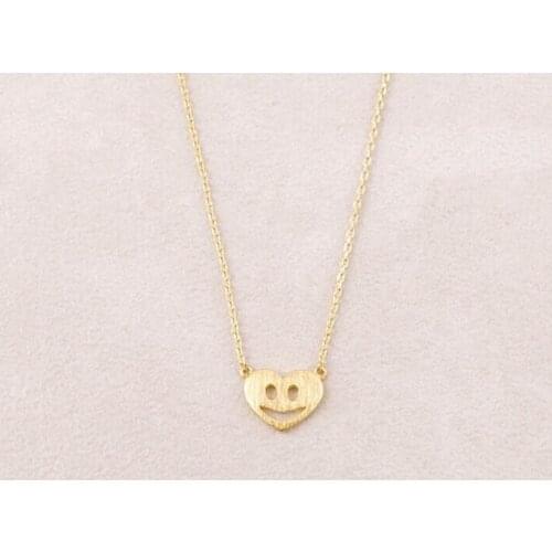 30 PCS fashion smiling face peach heart pendant necklace for women
