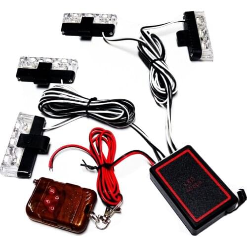 4X3 12V Strobe Warning Car Truck Emergency Flash Light Firemen Lights DRL Ambulance Police Lamp W/ Remote Control