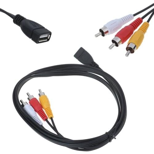 5 feet/1.5m USB 2.0 Female to 3 RCA Male Video A/V Practical for Camcorder Adapter Great for AV equipment