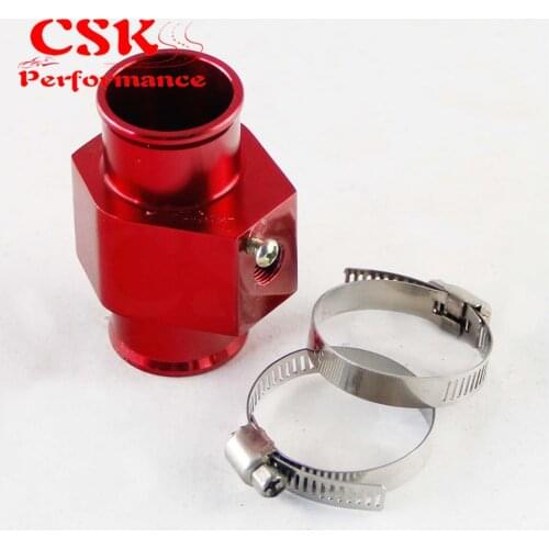 30MM 1.2" Water Temp Temperature Gauge Radiator Sensor Adaptor Attachment Aluminum Red / Blue / Siver / Gold