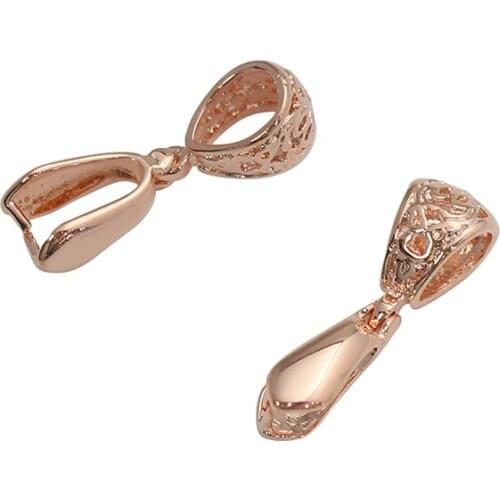 Beadsnice ID23220smt17 20pcs/lot Brass Pinch Bail for Dangle Pendant with Hole Pinch Clip Bail Beads