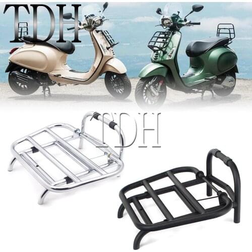 For Vespa Primavera 150 Sprint 150 Motorbike Front Luggage Rack Bracket Chrome Black Front Shelf Holder 2015 2016 2017 2018 2019