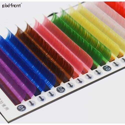 8 colors rainbow eyelashes extension cilia, individual color lashes, false mink color eyelash extension individual