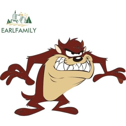 EARLFAMILY 13cm X 8.1cm Angry Tasmanian Devil Vinyl Decal Cartoon Car Sticker Motorcycle Decor Graphics Waterproof Car Styling