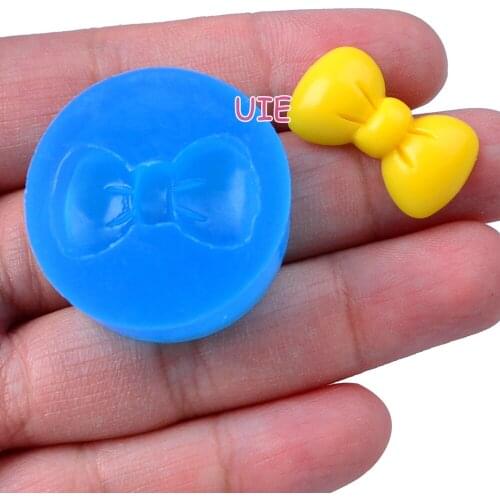 FYL466U 24.1mm x 13.5mm Bowknot Bow Silicone Mold Fondant Cake Decoration Candy Resin Clay Earrings Necklace Craft Soap Candle