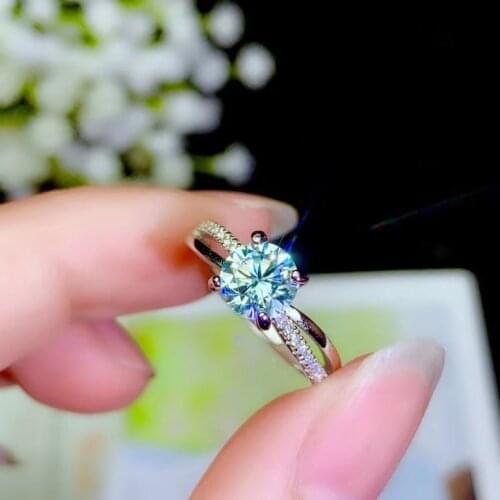 KJEAXCMY boutique jewelry 925 sterling silver inlaid natural Mozanne diamond ring support detection With certificate 2