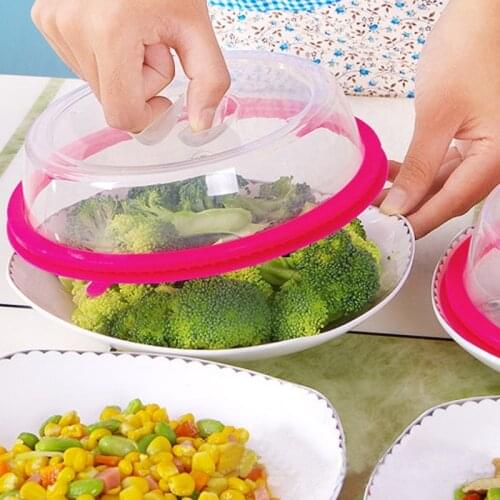 Microwave Oven Plate Cover Non Stick Plastic Clear Dish Lid Table Dustproof