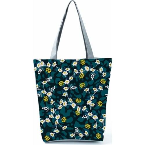 Leopard Small Floral Print Womens Bag Fashion All-Match Shoulder Bag High Capacity Handbag Practical Shopping Bag Portable Tote