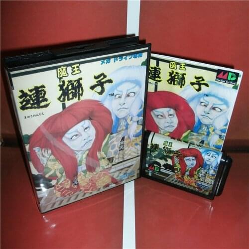 Maou Renjishi Japan Cover with box and manual For Sega Megadrive Genesis Video Game Console 16 bit MD card