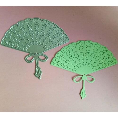 Cute Chinese fan bow set frame Metal Cutting Dies Stencil for DIY Scrapbooking Photo Album Paper Card Decorative Craft Die cuts