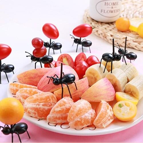 Mini Ants Food Fruit Picks Fruit Fork Ant Shape Forks Cake Dessert Tableware for Home Kitchen Party Dinner Fruit Decoration 12pc