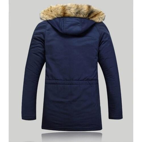 Hombre Parkas Winter Jackets Windbreaker Coats Fashion Slim Mens Parkas Overcoat Thick Mid-long Hats Casual Windproof
