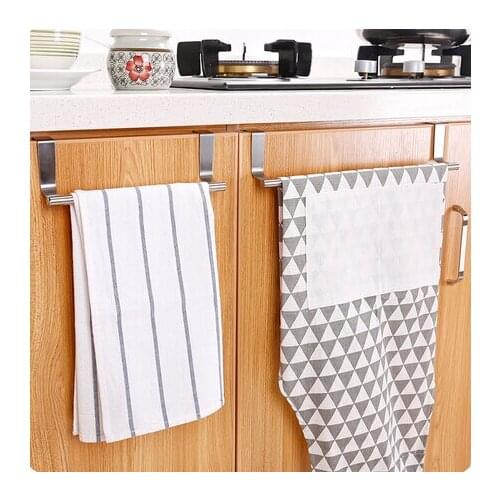 Stainless Steel Storage Rack Bathroom Towel Stand Kitchen Holder Cupboard Hanger Cabinet Door Hanging Sundries Shelf