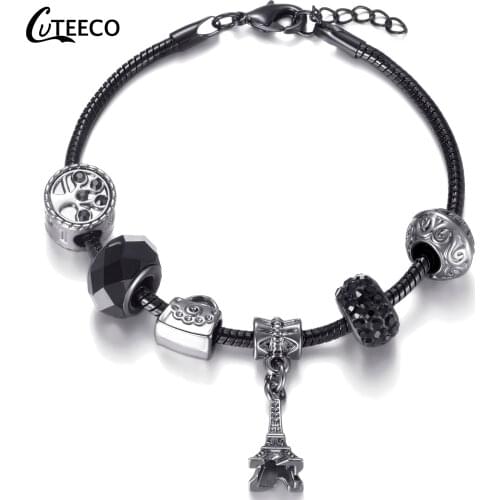 CUTEECO Color retention Charm Bracelets & Bangles High Quality Eiffel Tower Pendant Women Bracelets Fashion Jewelry Dropshipping