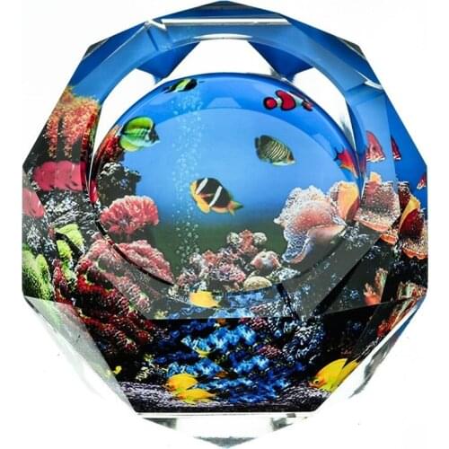 15cm Crystal ashtray Octagonal slap-up ashtray Advertising promotional gifts