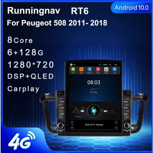 Runningnav For Peugeot 508 2011-2018 Tesla Type Android Car Radio Multimedia Video Player Navigation GPS