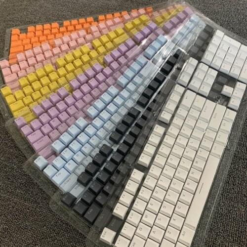 Height PBT Low Key Cap For Mechanical Keyboard Multi-Color 104 Light PBT Solid Color Backlight Key Caps Replacement Accessories