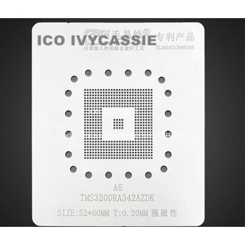 A5 TMS320DRA342AZDK BGA Stencil Car Speaker IC Reballing Solder Tin Plant Net Steel Mesh Welding Amaoe Heat Template 0.20mm
