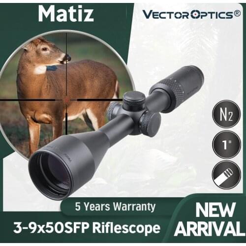 Vector Optics Matiz 3-9x50 Rifle Scope Hunting 25.4mm 1 Inch Optical Riflescope 11 Levels Red Shock Proof .223 5.56mm .308win