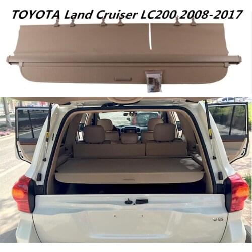 Car Rear Trunk Security Shield Cargo Cover For TOYOTA Land Cruiser LC200 2008-2017 Black Beige