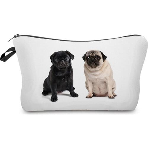 Pug Printed Ladies Cosmetics Organizer Bag Lovely Womens Makeup Bag New Fashion Storage Bags for Women Small Toiletry Bag