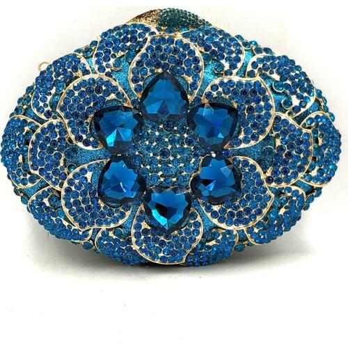 Bridal wedding party purse women evening party bag diamonds luxury flower crystal clutch elegant ladies crystal purse