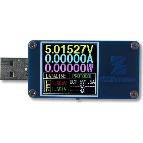 ZY1276 blue table ZY1270 color meter USB PD TC voltage and current capacity tester