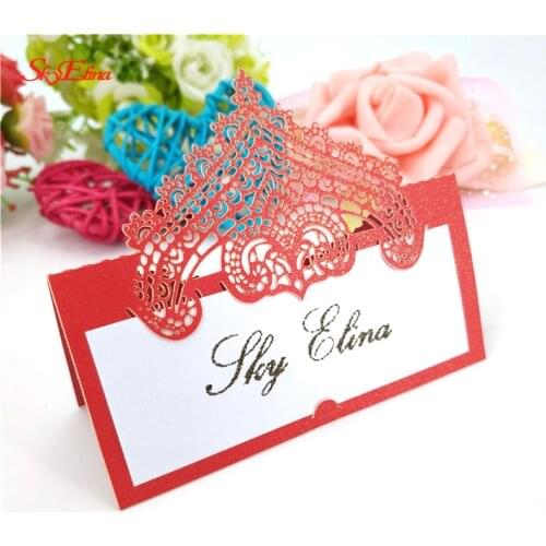 10/50/100 Pcs Laser Cut Place Cards Number Name Seat Card Vintage Table Reception Table Wedding Birthday Party Decor 8zsh935