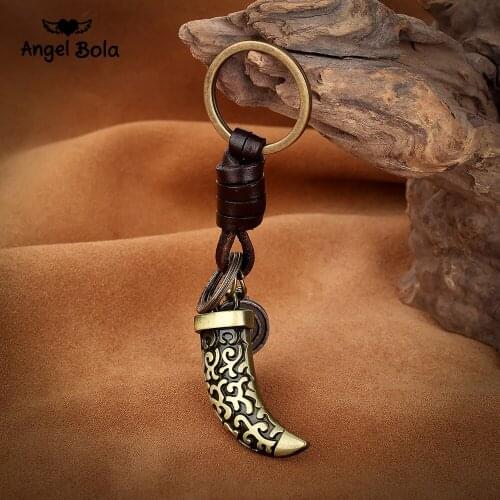 10Pcs/Lot Scabbard Design Fashion Jewelry Multi Styles Vintage Keychains Leather Key Rings Accessories for Man Gift