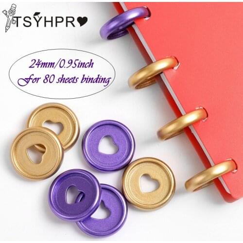 50/100 Pcs Matte Heart Binder Disc for Notebooks 24mm Diy Planner Discs Loose Leaf Mushroom Binder Rings for Scrapbooking A20-S7
