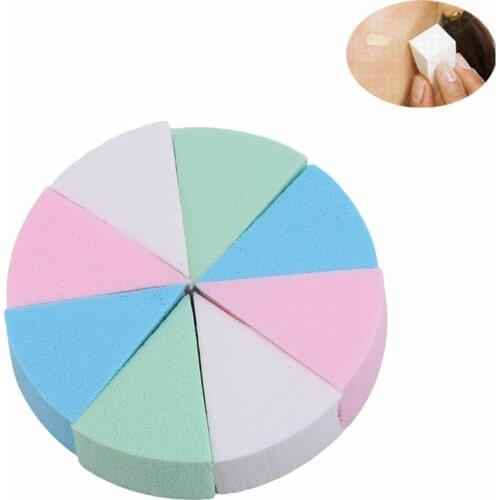 8Pcs / Set Shaped Puff Candy Color Soft Magic Cleaning Pad Heigh Quality Hot Sale Cosmetic Cleansing Sponge Wash Makeup Tools