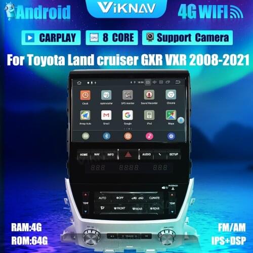 10.1 inch Android car radio DVD multimedia player For Toyota Land cruiser GXR VXR 2008-2021 GPS Navigation Player 2din