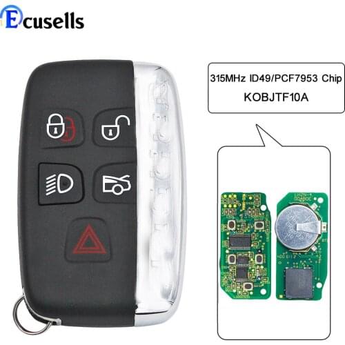 Keyless Entry Smart Remote Key Fob 5 Buttons 315Mhz ID49 Chip for Jaguar XF XJ XL 2013-2014 aftermarket