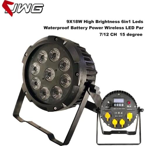 High Brightness 6in1 12X18W Battery Powered Wireless IP65 DMX512 LED Par Light For Stage Party Disco KTV Bar