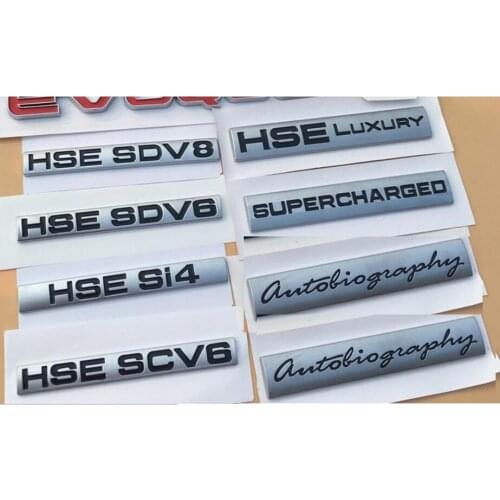 Trunk Letters HSE SDV8 SDV6 Si4 SCV6 LUXURY SUPERCHARGED Autobiography Emblems Badges for Discovery Range Rover