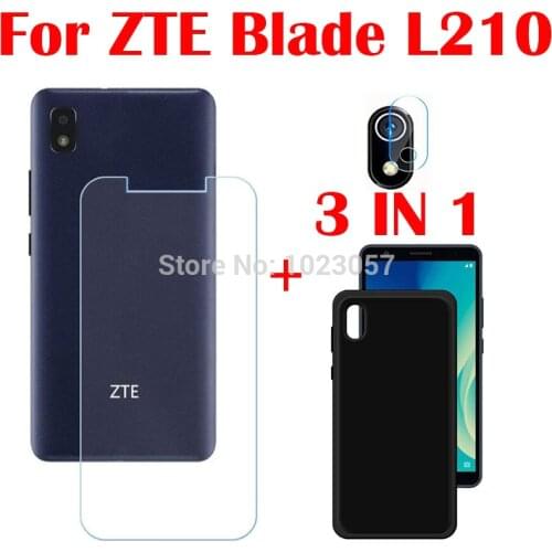3-in-1 Case + Camera Tempered Glass On For ZTE Blade L210 ScreenProtector Glass For ZTE Blade L210 2.5D Glass