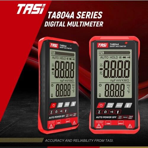 TASI TA804A Digital Multimeter True RMS Multimeter Professional Auto Tester Ultra-Thin Smart OHM NCV DC/AC Voltage Meter