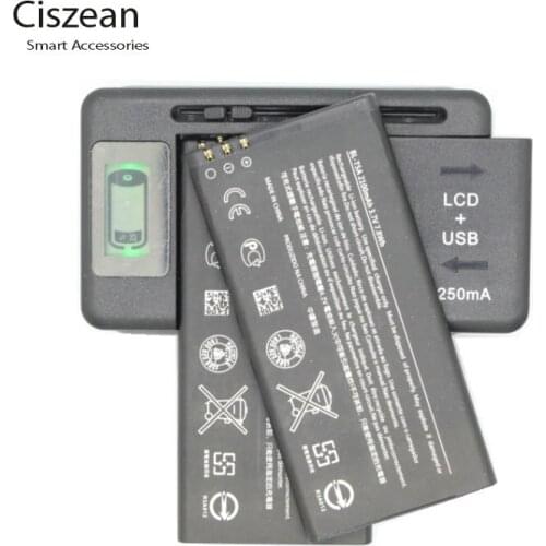 Ciszean 2x 2100mAh Replacement Lithium ion Battery BL-T5A + LCD Universal Charger for Nokia Microsoft Lumia 550 Lumia550